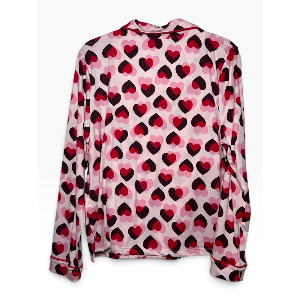 Kate Spade New York Women's Heart Print Pajama Set Pink Red Size Medium - Picture 2 of 7